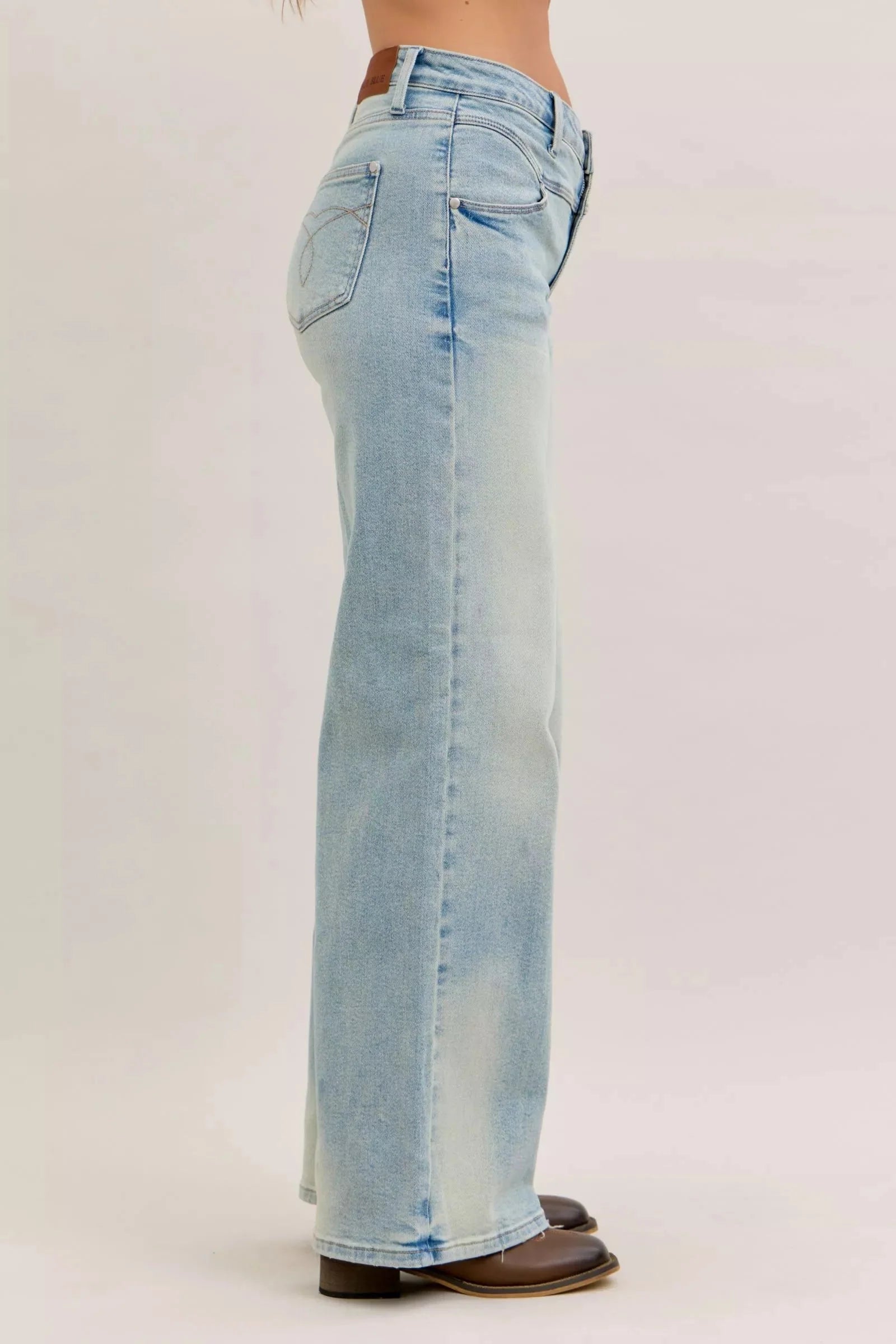 Womens High Waist Collar Jean