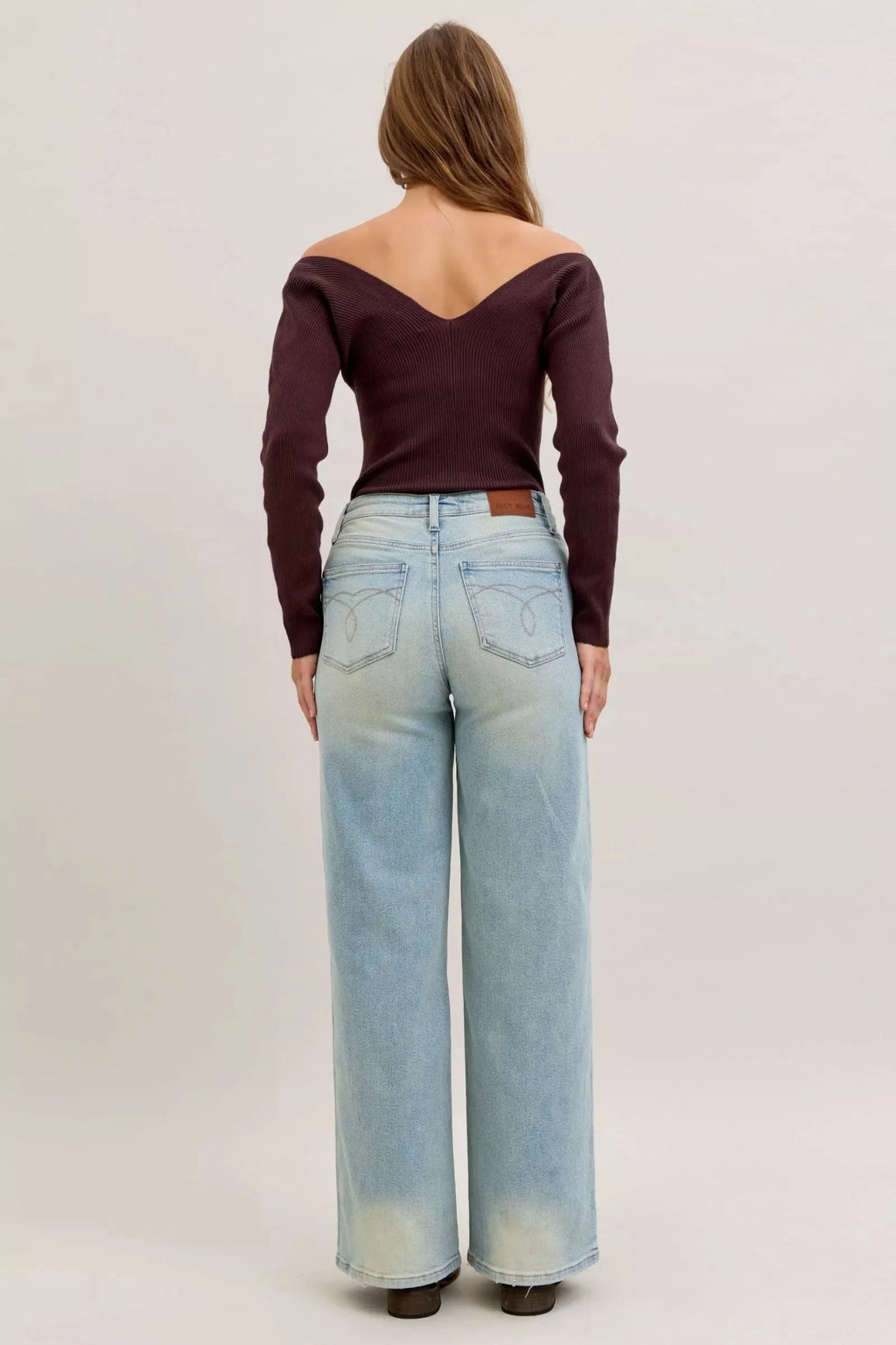 Womens High Waist Collar Jean