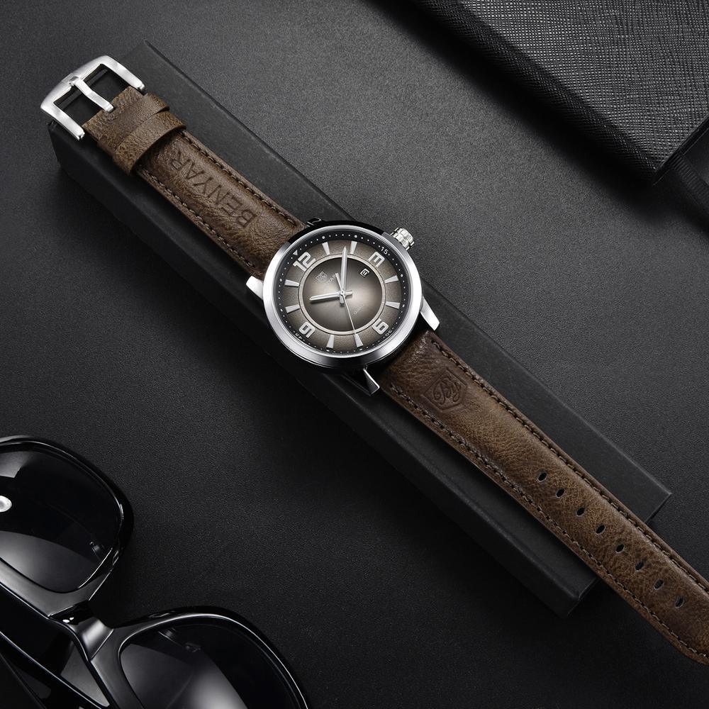 Mens Waterproof Leather Watch