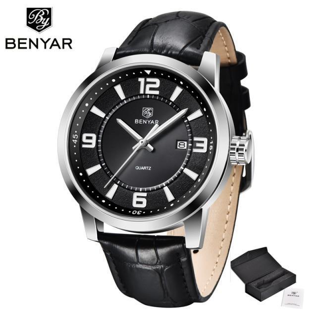 Mens Waterproof Leather Watch
