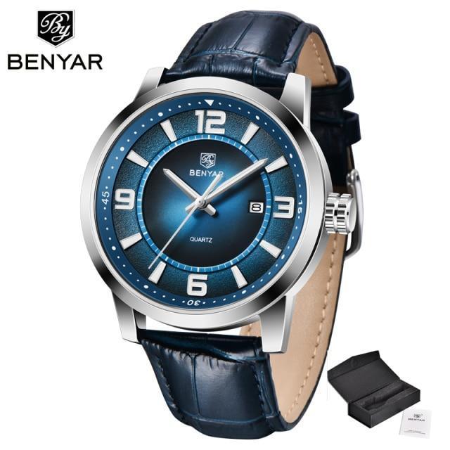 Mens Waterproof Leather Watch