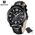 Mens Waterproof Leather Watch