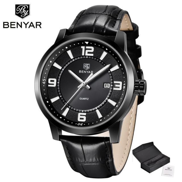Mens Waterproof Leather Watch