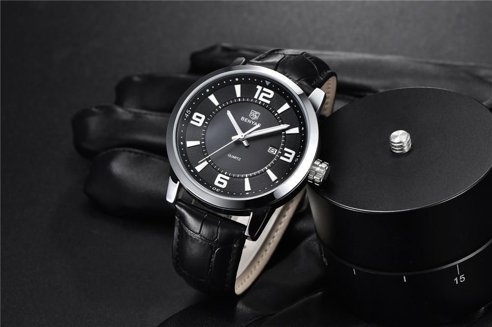 Mens Waterproof Leather Watch