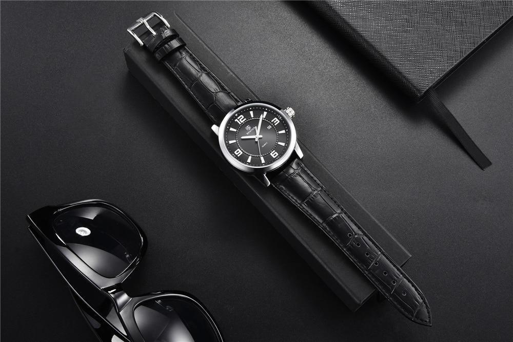 Mens Waterproof Leather Watch