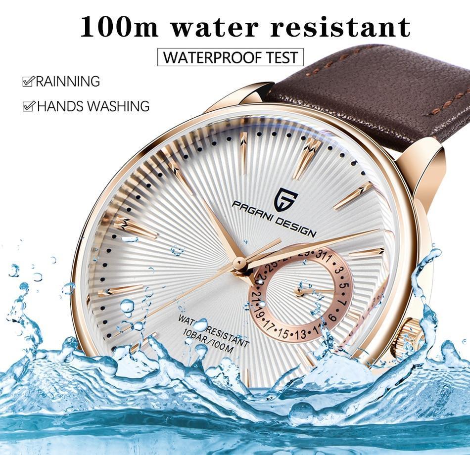Mens Leather Banded Quartz Watch