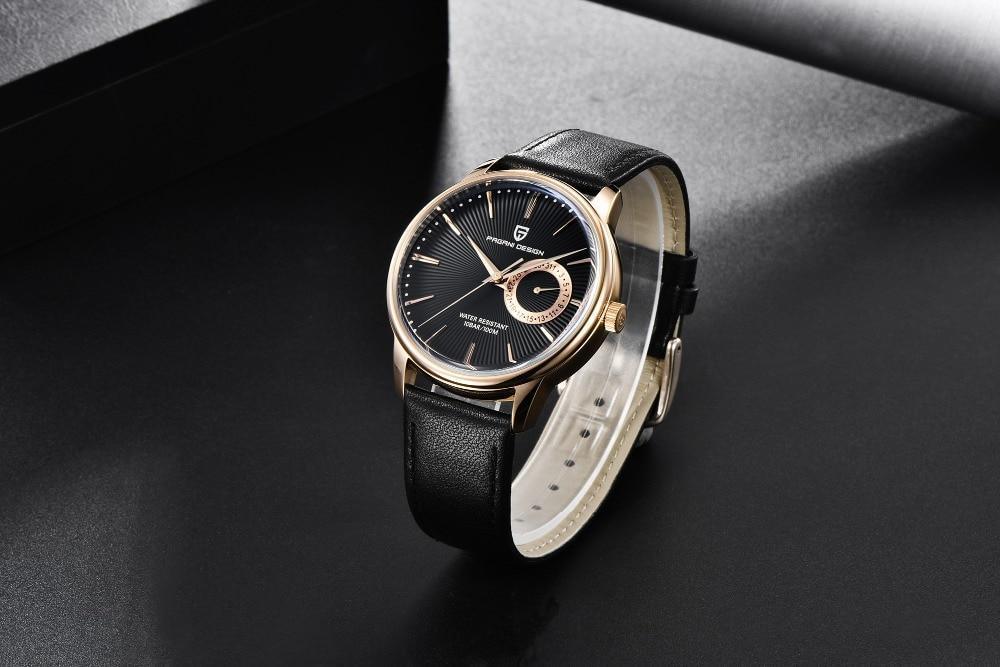 Mens Leather Banded Quartz Watch