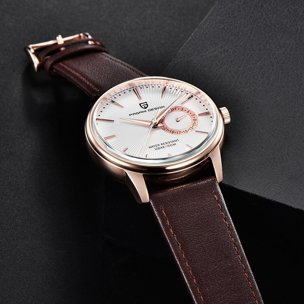 Mens Leather Banded Quartz Watch