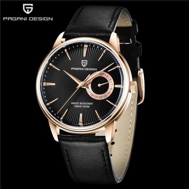 Mens Leather Banded Quartz Watch