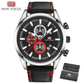 Mens Waterproof Quartz Leather Watch