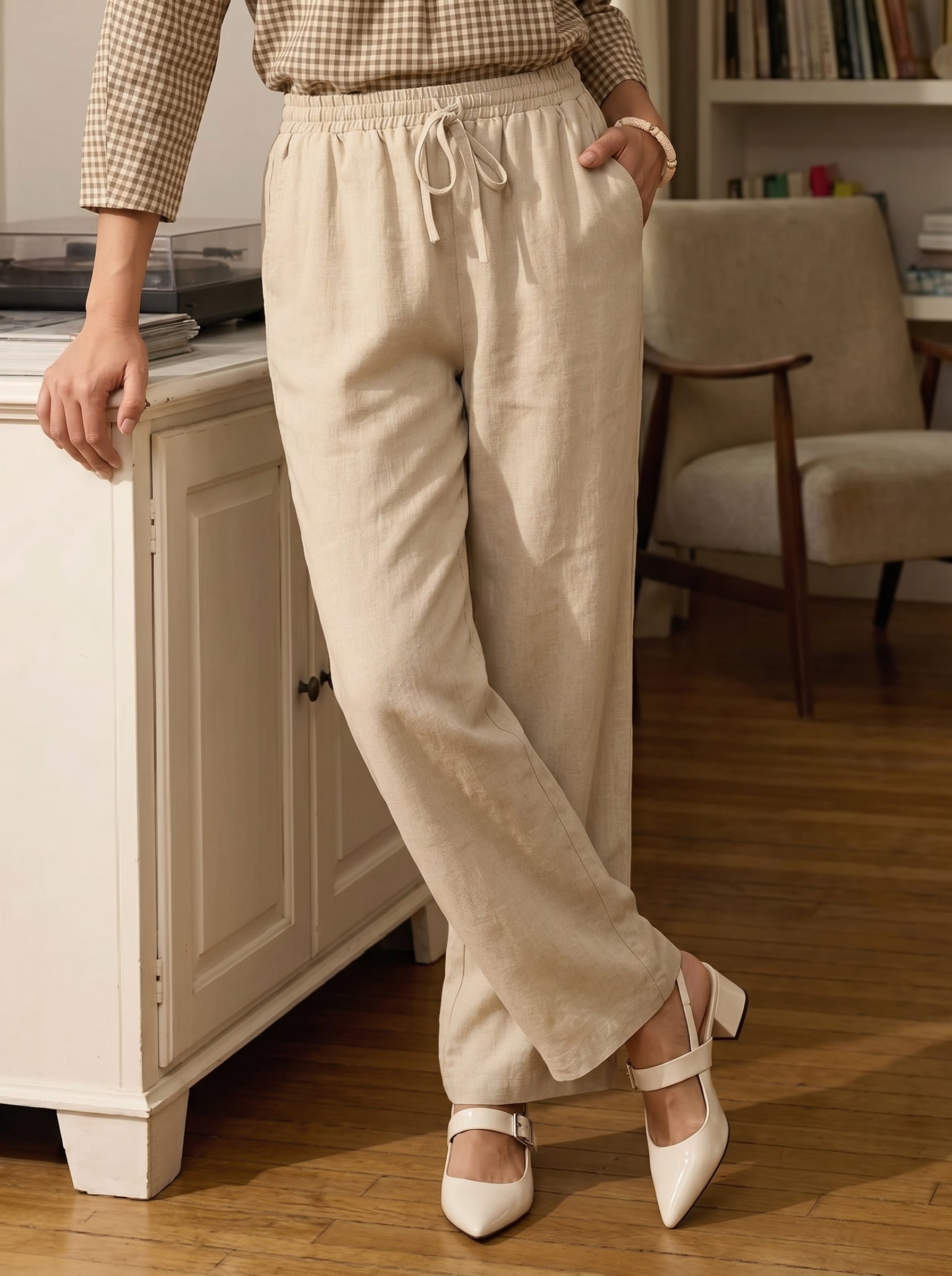 100% Linen Classic Pants