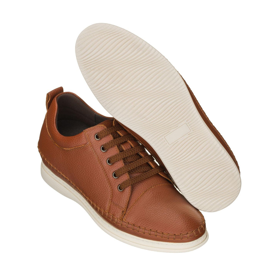 Mens 3 Inch Lift Leather Sneaker