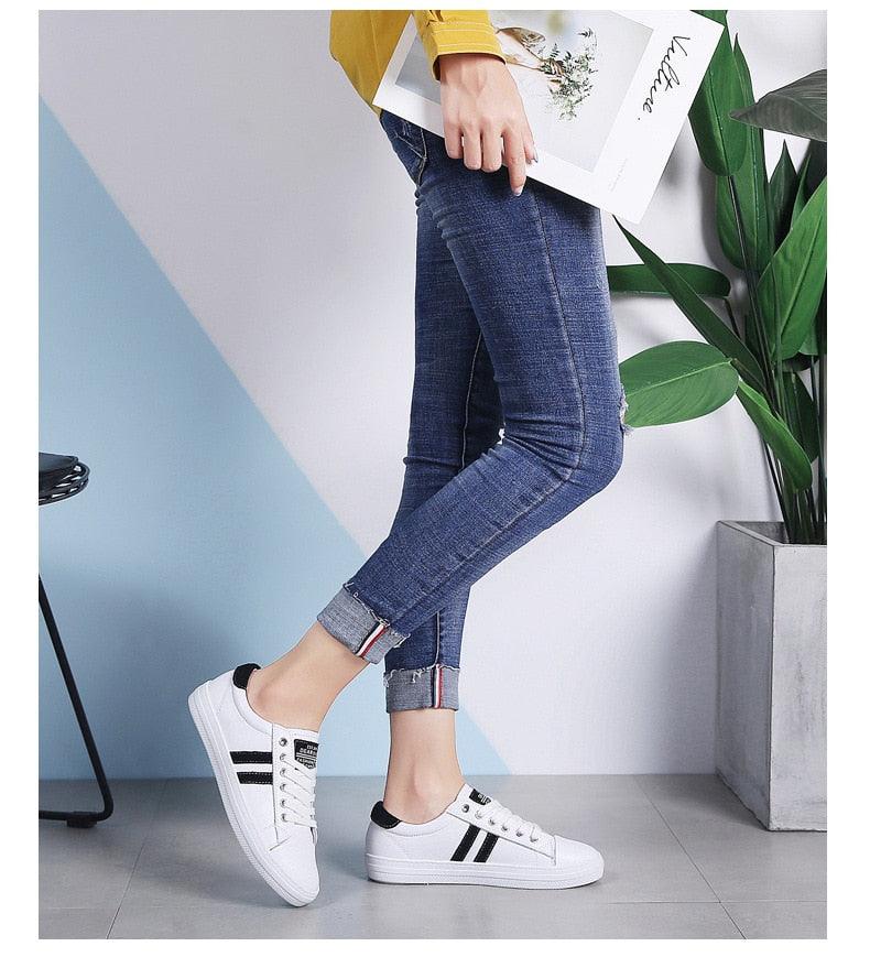 Womens Leather Tennis Shoe
