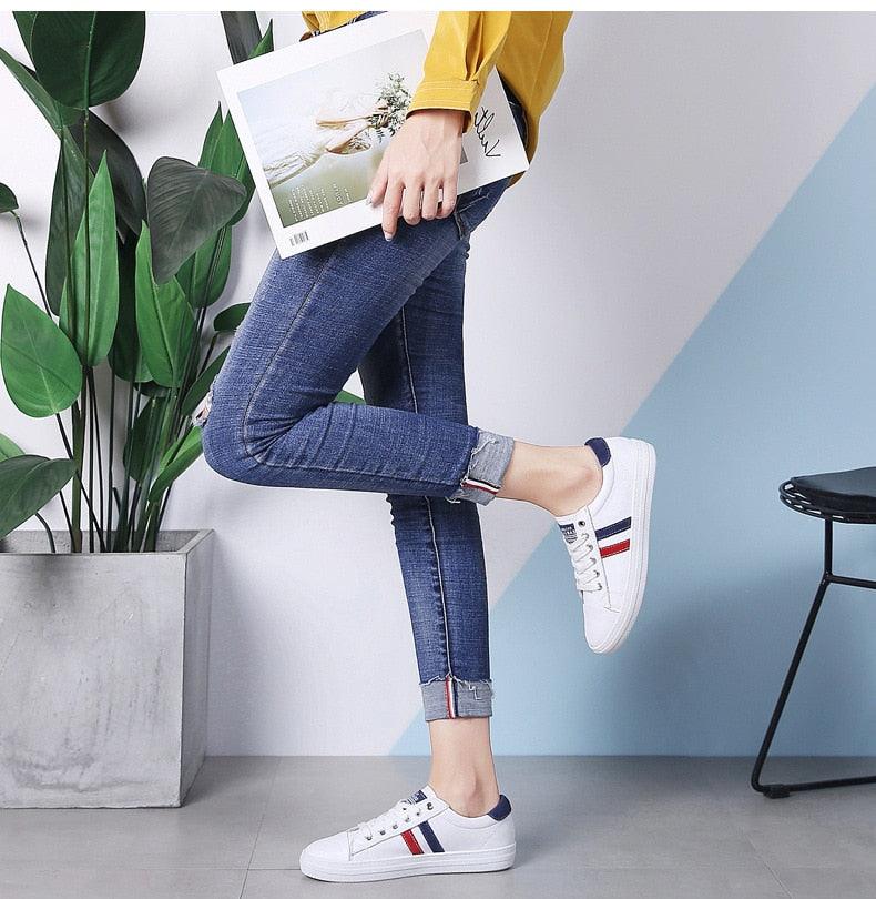 Womens Leather Tennis Shoe